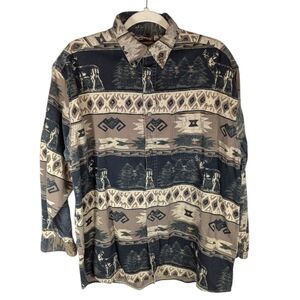 Woods & Water outfitters Aztec tribal western native American long sleeve mens L